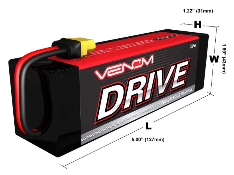 Venom, VEN15059, batterie Venom, LiPo 3S, 11.1V, 5000 mAh, 50C, UNI 2.0, XT60, Deans, EC3, Traxxas Gen1, batterie RC, accessoires RC, univers RcLoisirs, crawler RC, buggy RC, monster truck RC, short course RC, bateau RC, drone RC