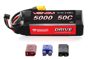 Venom, VEN15059, batterie Venom, LiPo 3S, 11.1V, 5000 mAh, 50C, UNI 2.0, XT60, Deans, EC3, Traxxas Gen1, batterie RC, accessoires RC, univers RcLoisirs, crawler RC, buggy RC, monster truck RC, short course RC, bateau RC, drone RC