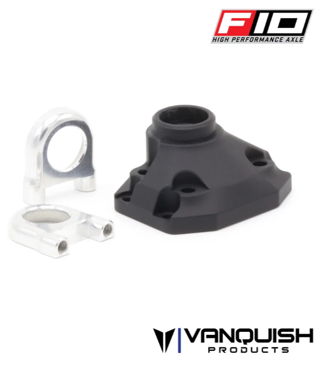 VPS08625 third member d'essieu arriere Vanquish Products en aluminium Clear pour essieux F10 et H10 avec 2 reteneurs de roulements usines inclus.