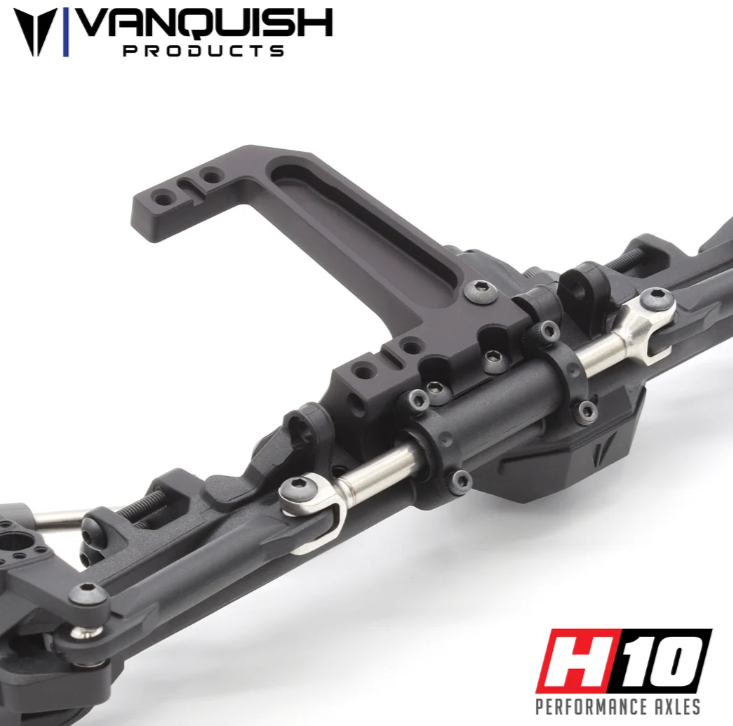 VPS08812 support de servo Vanquish Products H10 en aluminium Clear, usine aux Etats-Unis et concu pour H10 Optic RTR, H10 Optic Kit et essieu avant H10.