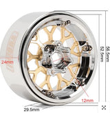 W1904 – Jantes beadlock 1.9″ ModuWheel laiton & aluminium Injora – Univers RcLoisirs - 2