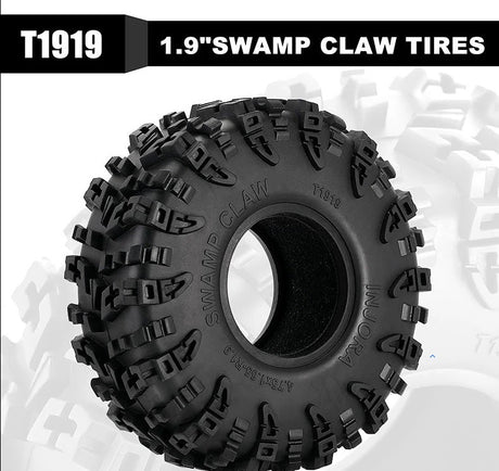 YQT-1919-S5 – Pneus Swamp Claw 1.9″ (4.75″ OD), M/T/T (4 pièces)