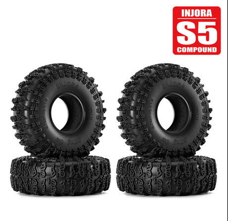YQT-1920 Pneus Cling On S5 Super Soft 1.9 po 120x42mm Ensemble de 4 INJORA