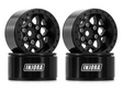 YQW-1013BK roues beadlock aluminium INJORA 1.0 avec offset -4.7mm et finition noire mate pour crawlers RC 1-24 et 1-18 chez Univers RcLoisirs