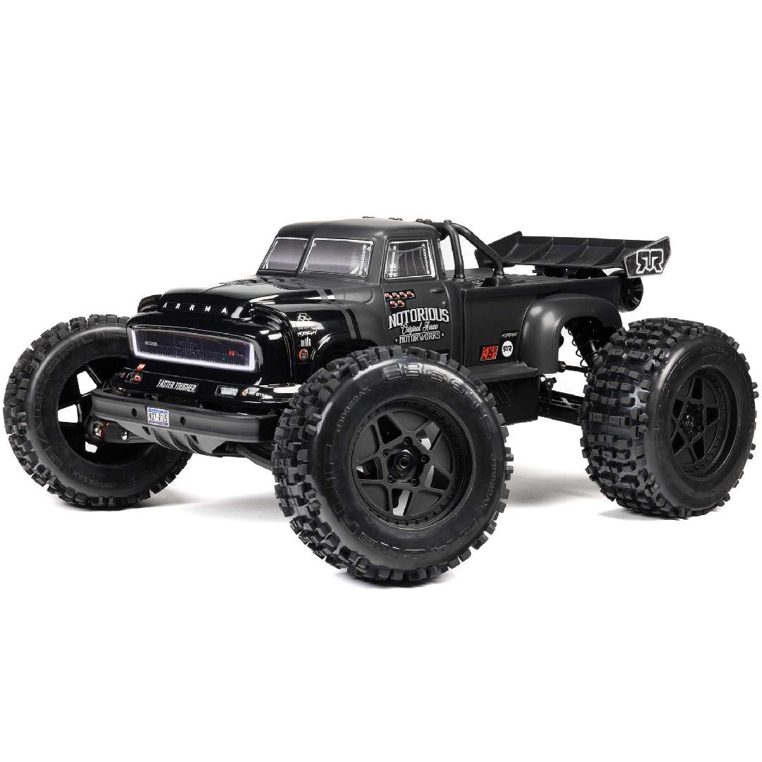 Arrma 1/8 NOTORIOUS BL-6s 4x4 Stunt Truck RTR - Black - Univers RcLoisirs