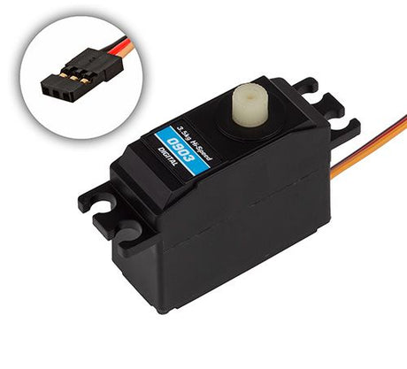 ASC29291 servo de direction 0903 Team Associated pour Element RC Enduro12. Couple de 3.35 kg-cm, vitesse de 0.09 sec/60° à 6 V et arbre 25T.