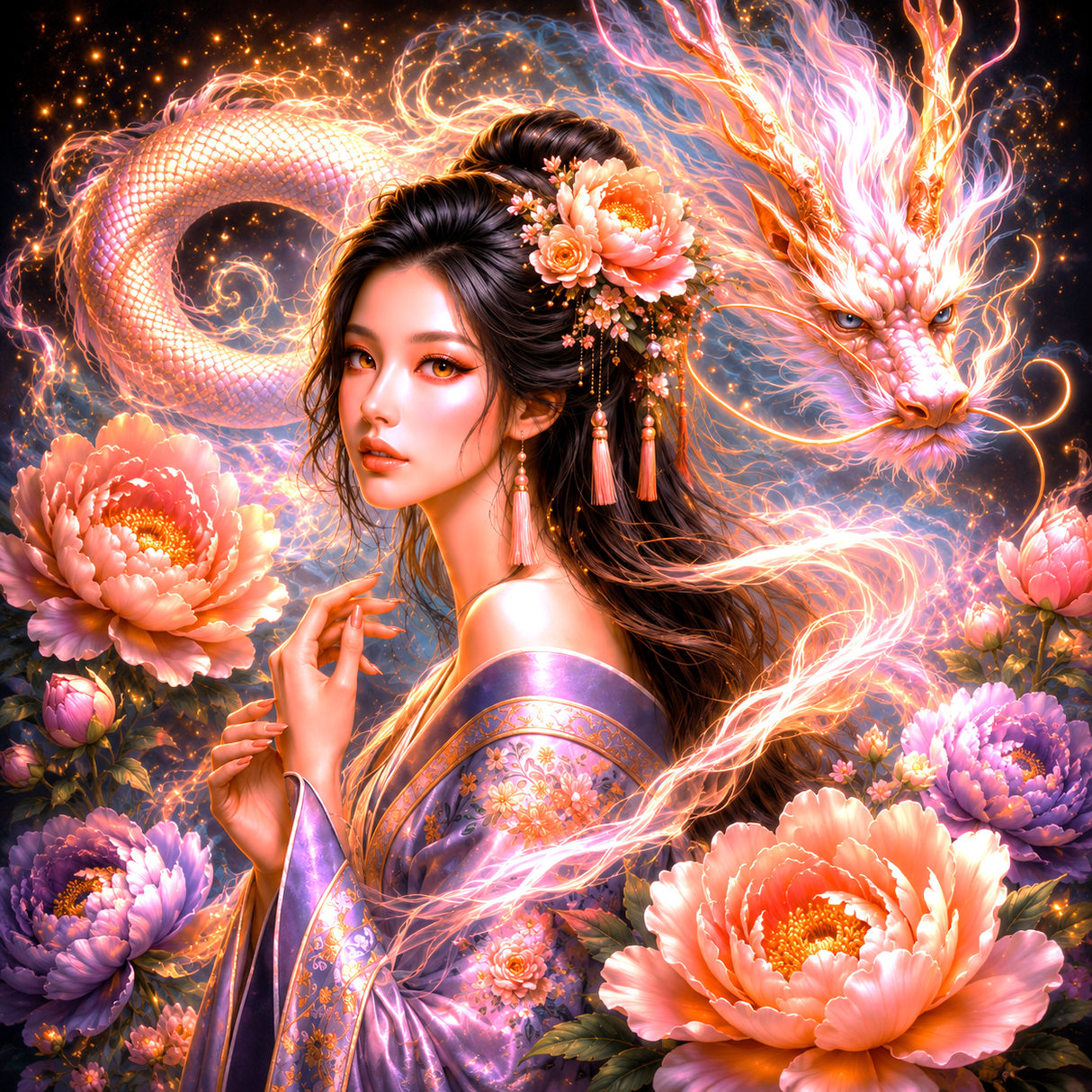 Peinture diamant 5D - Haute Gamme - Belle du dragon