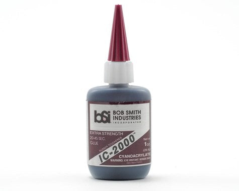 Colle IC-2000 – Cyanoacrylate noire renforcée caoutchouc (1 oz / 28 g) Extra forte