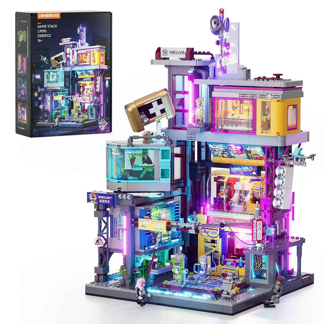 L9095 – Pile de jeux – Cyberpunk NeonCity – 2580 pcs – Lumibricks
