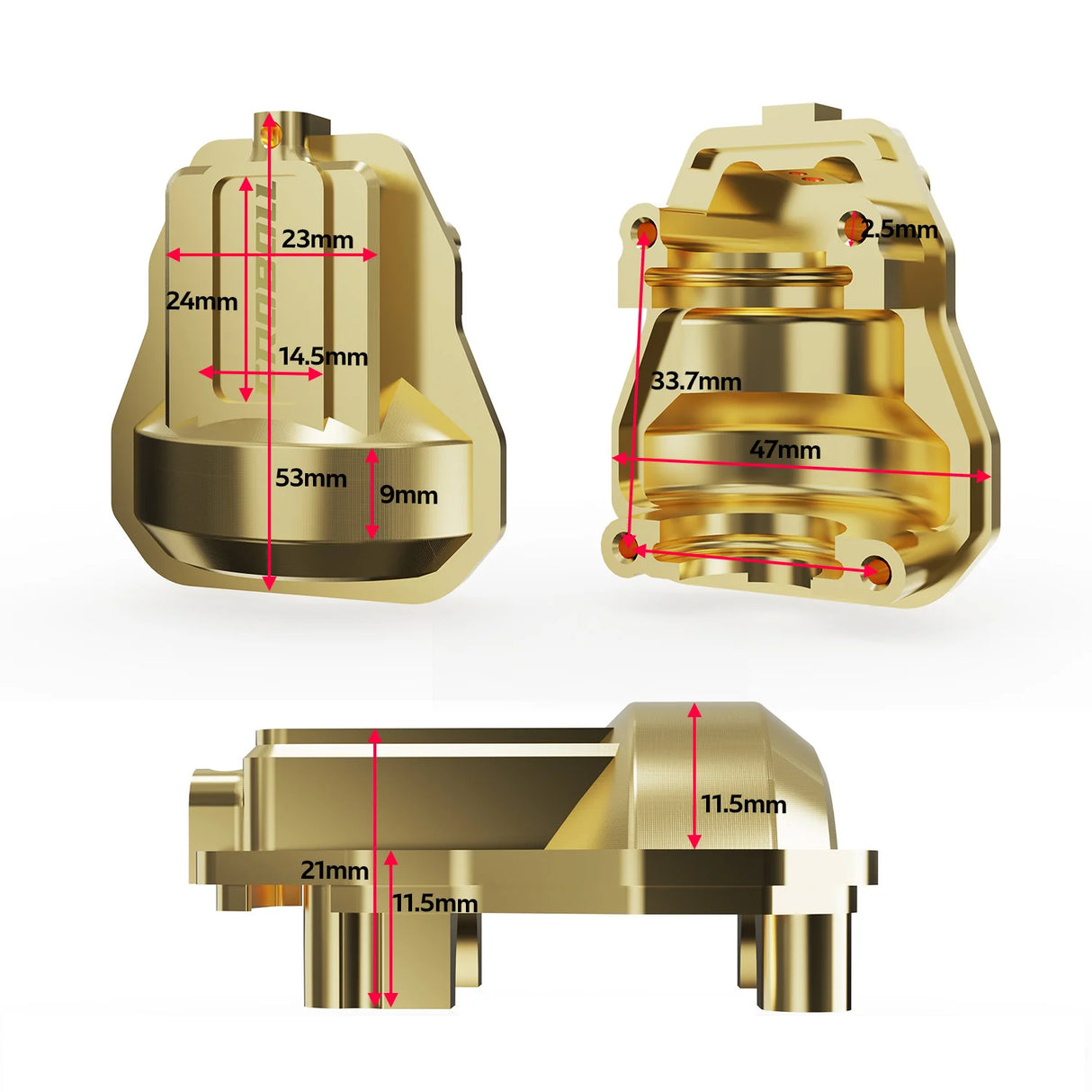 MK07-304 - Rlaarlo - Brass Front Rear Axel Diff Covers