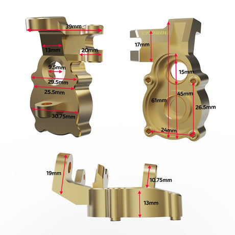 MK07-330 - Rlaarlo - Brass Front Portal drive axle mount(Front) & Portal