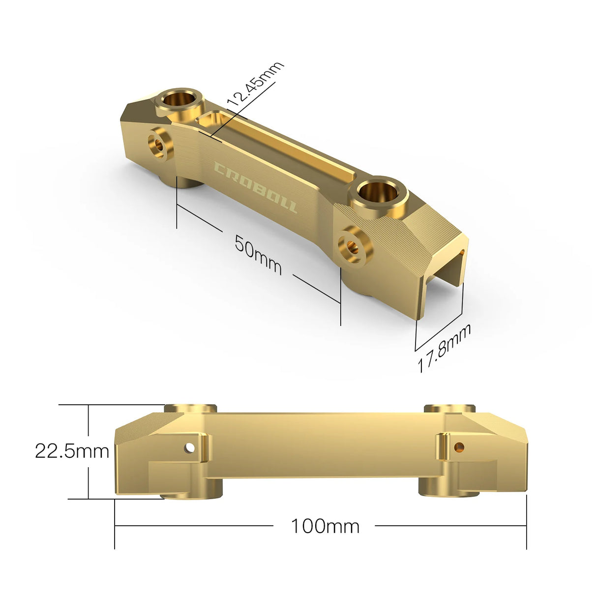 MK07-307 - Rlaarlo - Brass Front Bumper Mount for 1/7 RC Crawler