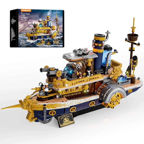 L9106 – Bateau à vapeur Steampunk – Monde Steampunk – 1792 pcs – Lumibricks