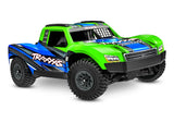 TRA108164-1 Traxxas Mini Slash 4X4 Brushless RTR avec moteur BL-2s 3300 Kv, radio TQ 2.4 GHz, batterie LiPo 2S 3500 mAh et chargeur USB-C inclus.