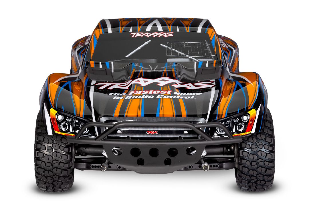 TRA68386-4 – Slash VXL ExtremeHD 4x4 RTR – TRAXXAS – vue avant orange – Univers RcLoisirs