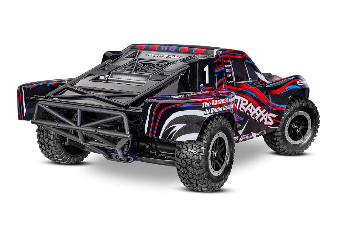 TRA68386-4 – Slash VXL ExtremeHD 4x4 RTR – TRAXXAS – vue côté rouge – Univers RcLoisirs